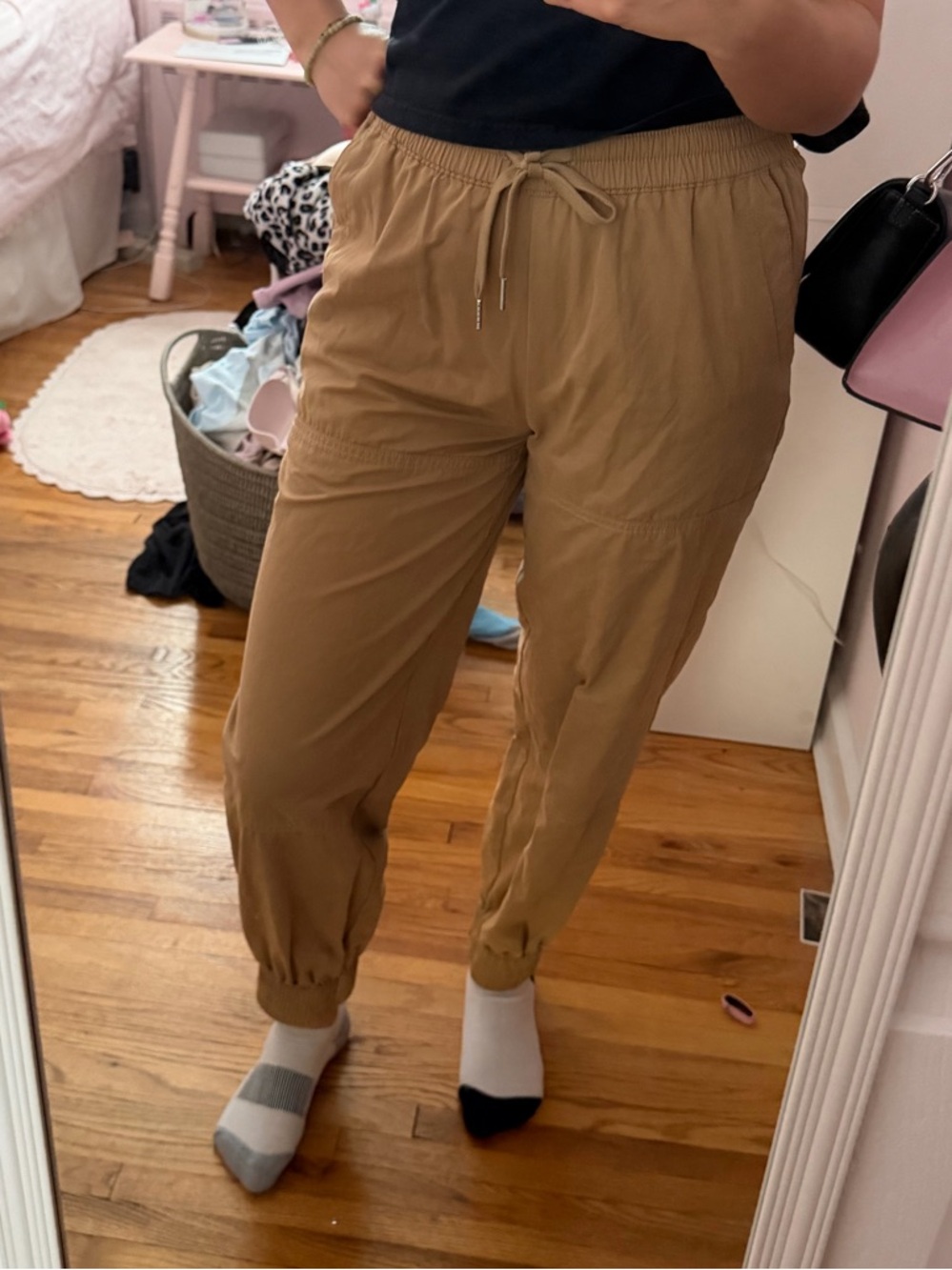 Forever 21 Tan Elastic Waist Jogger Pants